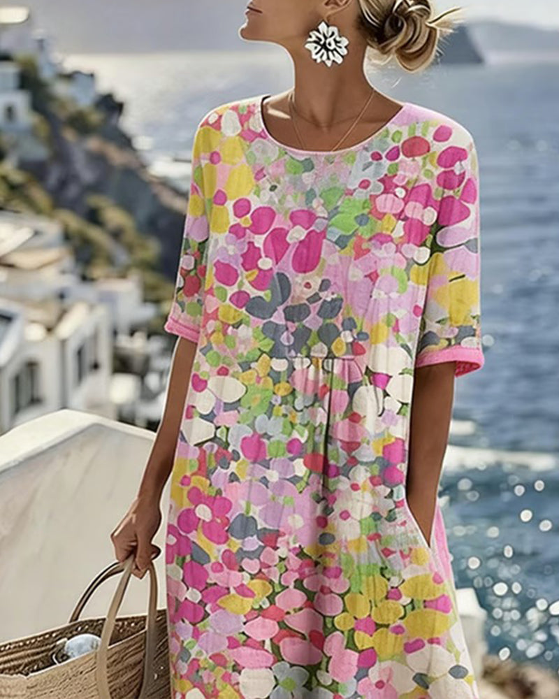 Vestido Fluido con Estampado