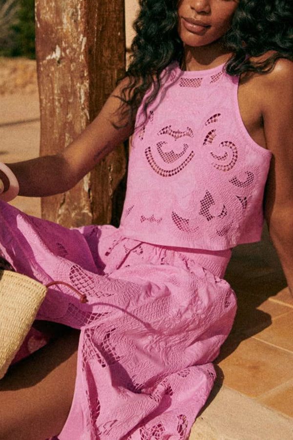 Romy | Conjunto de Encaje Rosa Moise