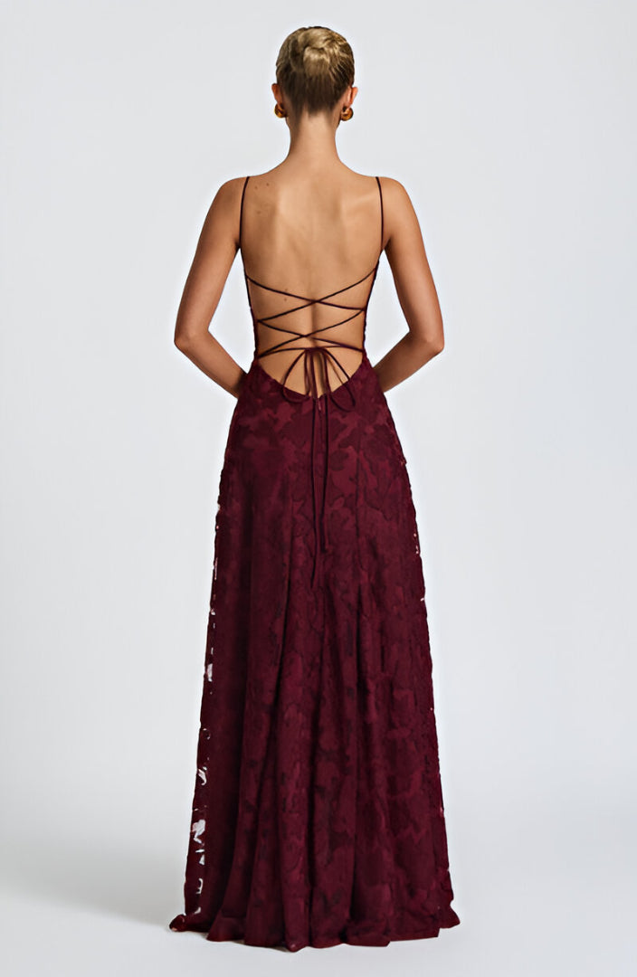 Alona - Vestido Maxi de Corsé de Encaje Elegante