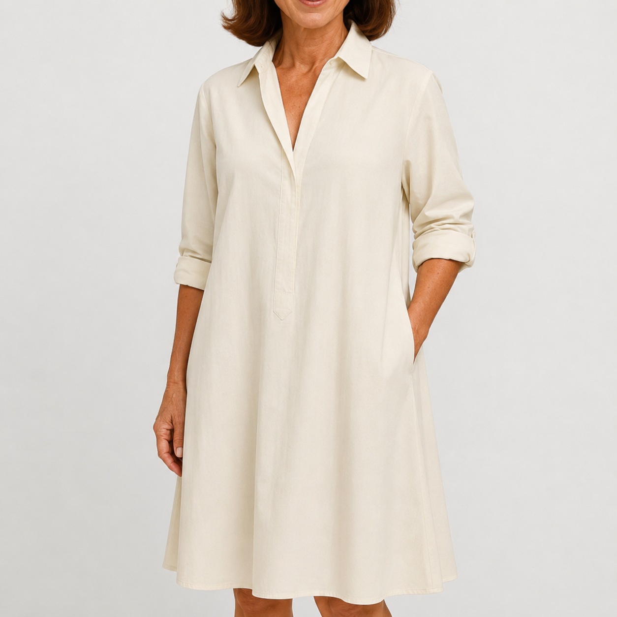 Abito Camicia Crema Morbido