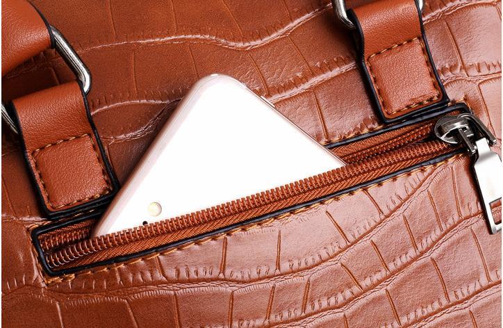 Palmer - Set de bolso de 4 piezas con patrón de cocodrilo