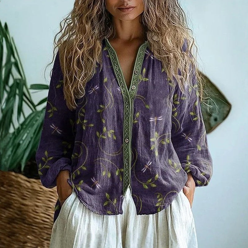 Brianna | Elegante Camisa Vintage con Diseño Floral