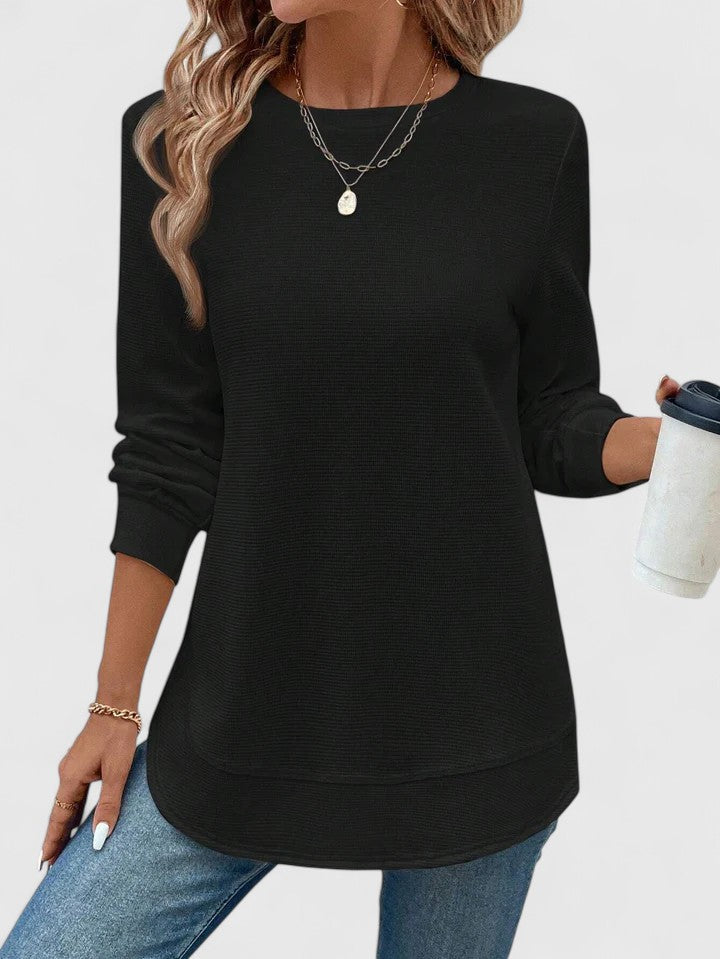 Nadyalyn | Elegante Suéter de Manga Larga con Cuello Redondo