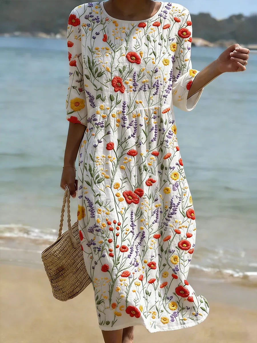 Vestido casual de mujer con estampado floral