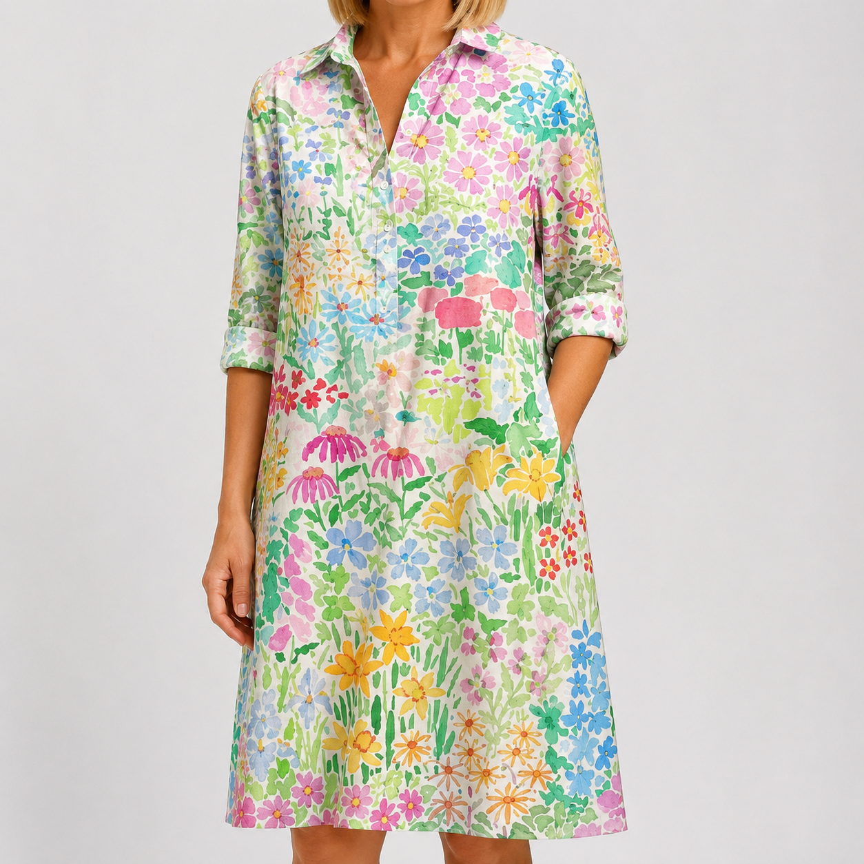 Abito Camicia Giardino Pastello