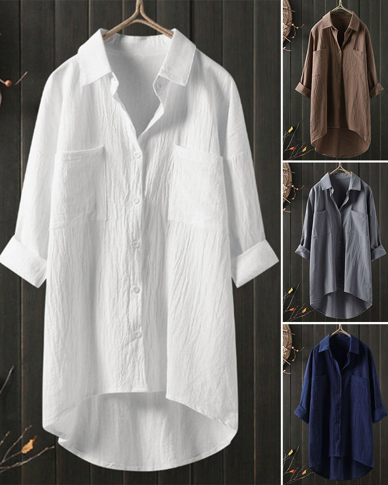 Olivia™ | Blusa Cómoda y Larga de Color Sólido