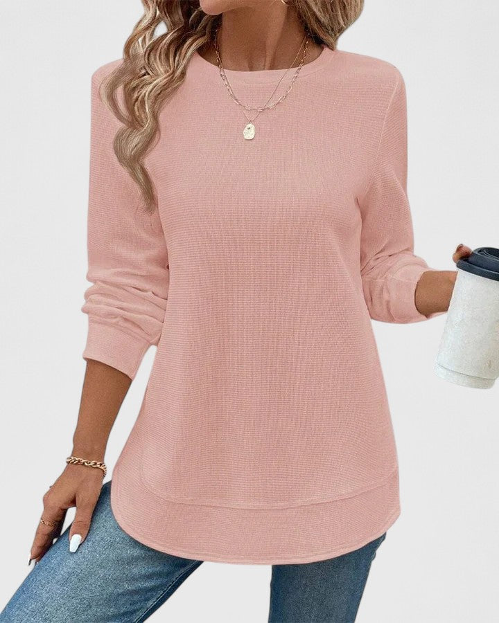 Nadyalyn | Elegante Suéter de Manga Larga con Cuello Redondo