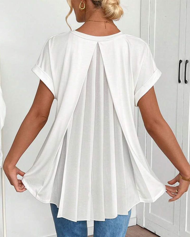 Camiseta de Manga Corta con Diseño Patchwork