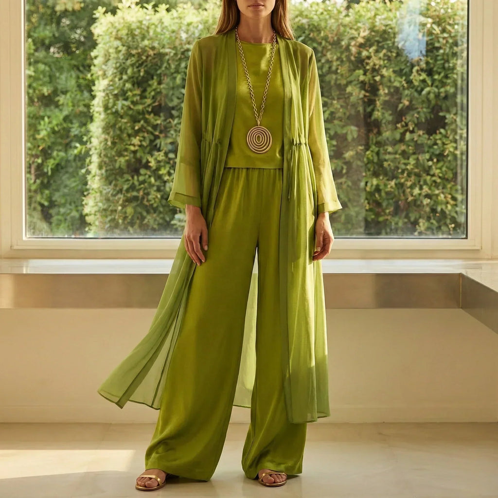 Elvira | Túnica Relajada y Conjunto de Pantalones de Pierna Ancha