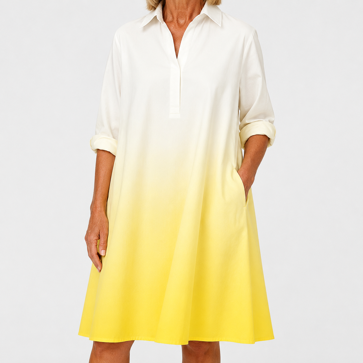 Abito Camicia Sfumato Giallo