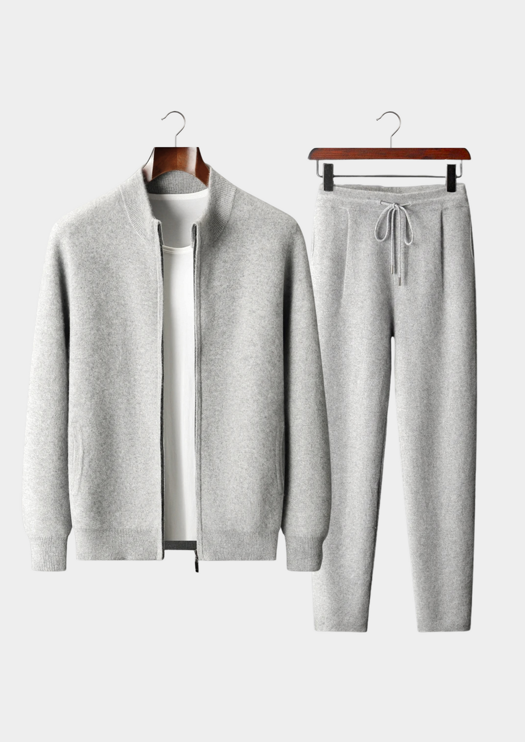 PREMIUM CASHMERE LIGHT GRAY DENIS LEISURE SET