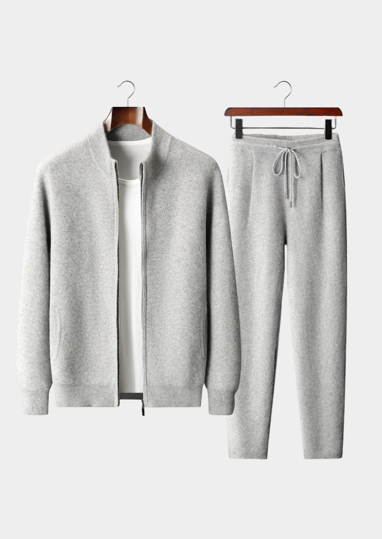 PREMIUM CASHMERE LIGHT GRAY DENIS LEISURE SET