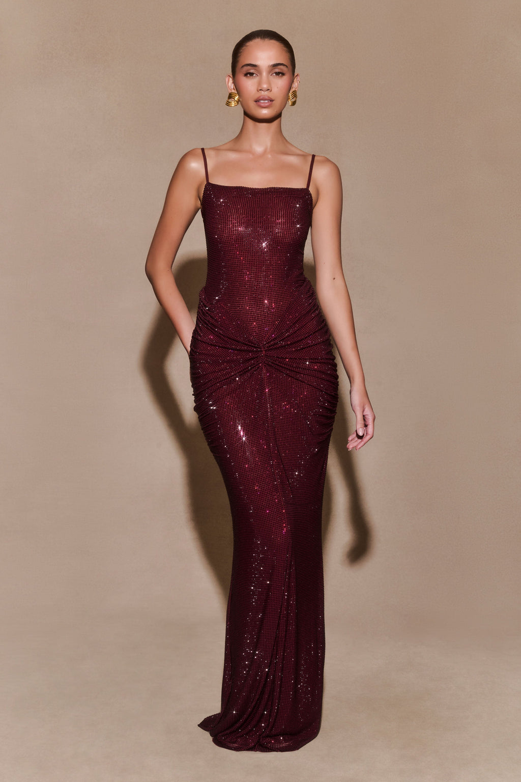 Aurelline Satén Maxi Vestido