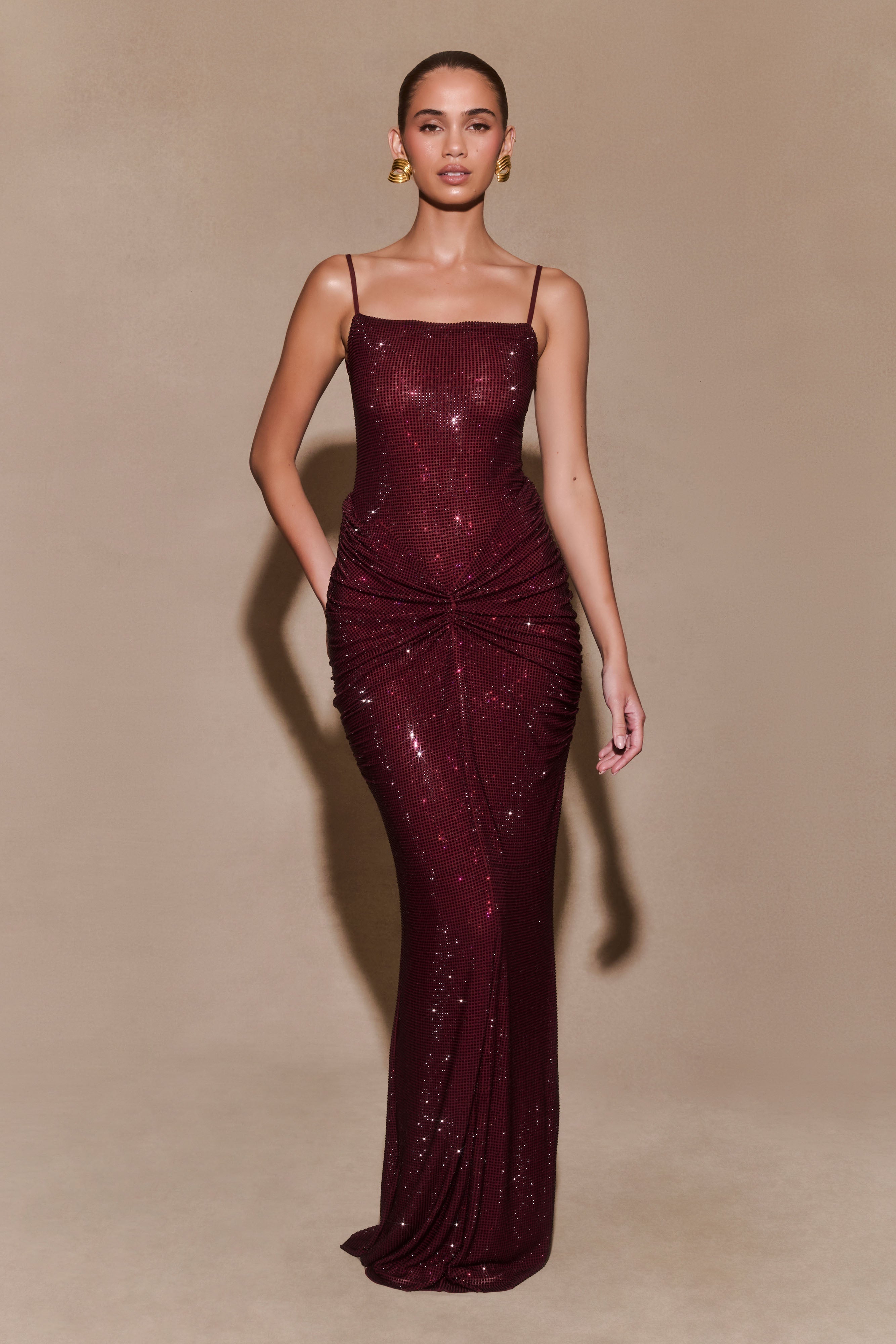 Aurelline Satén Maxi Vestido