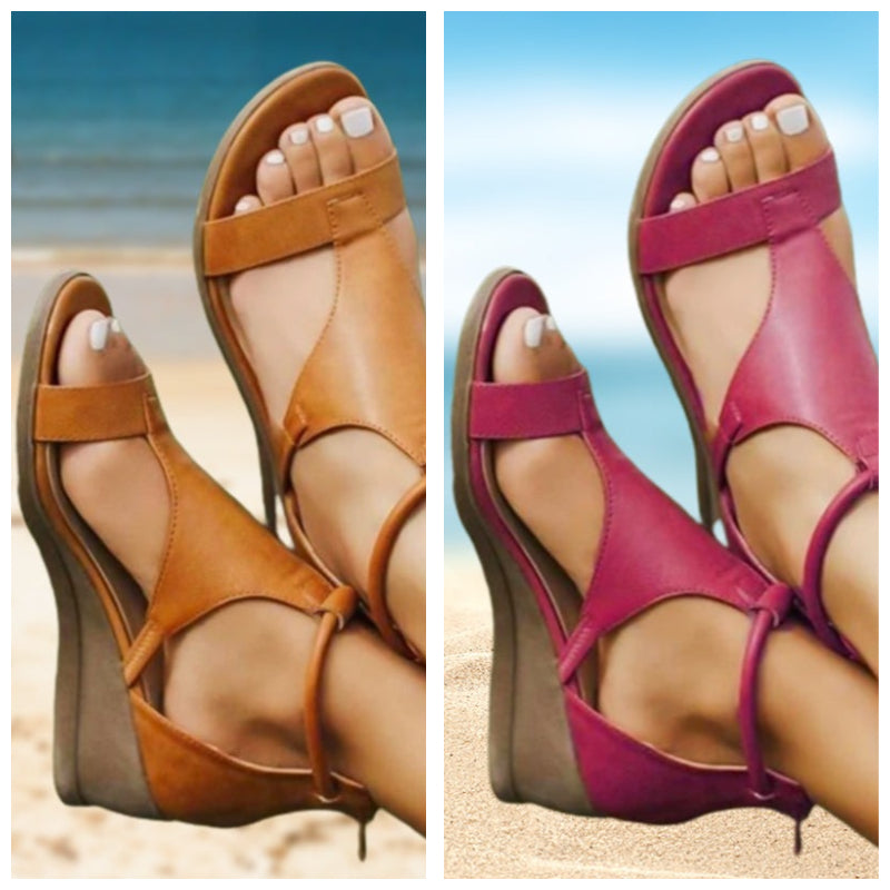 Anne – Sandalias ortopédicas de cuero con tacón