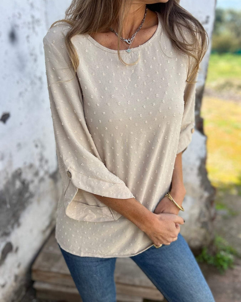 VARENA - Blusa de Chiffon Jacquard Chic