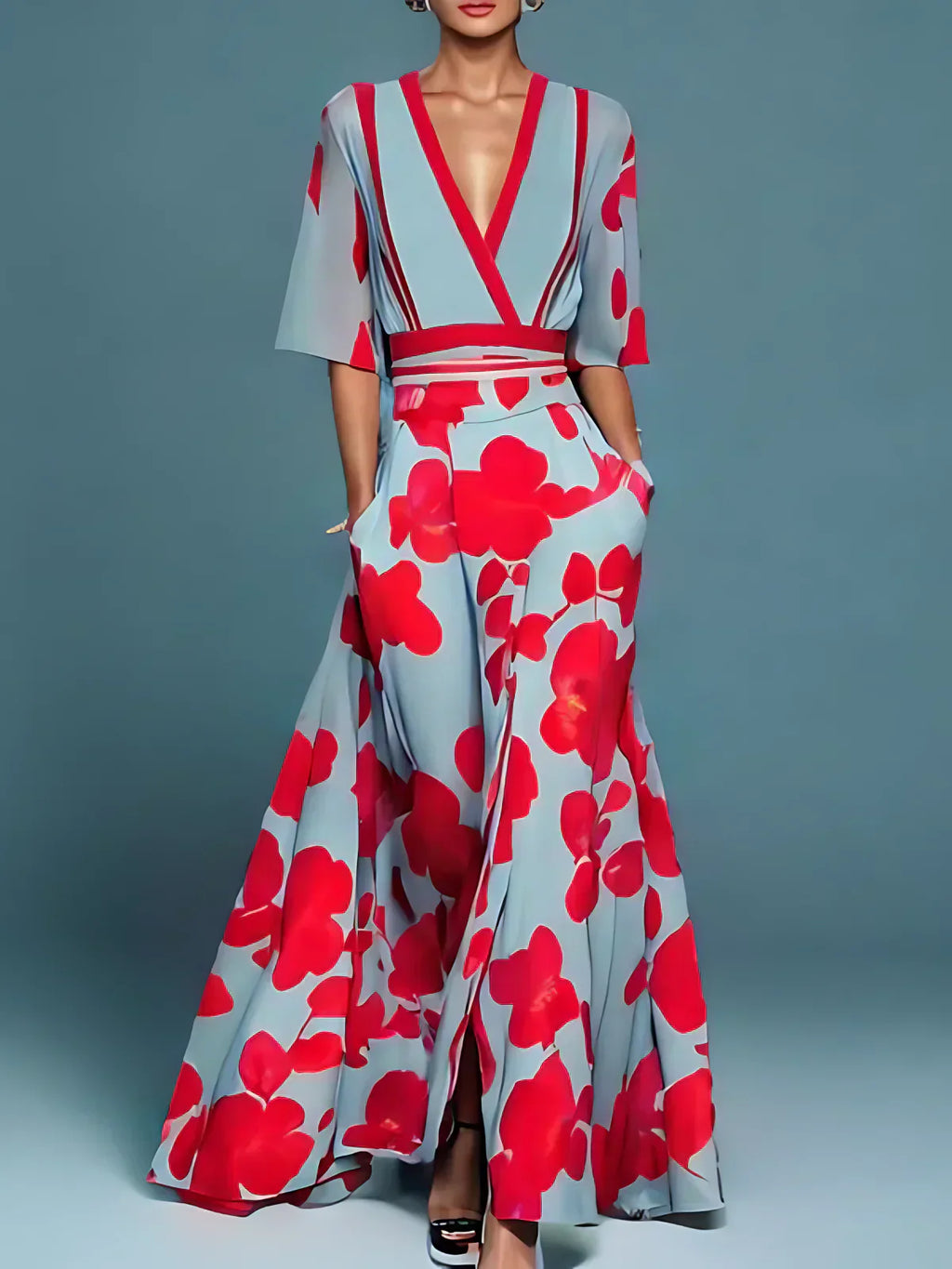 Jamie - Vestido Elegante con Patrón de Flores