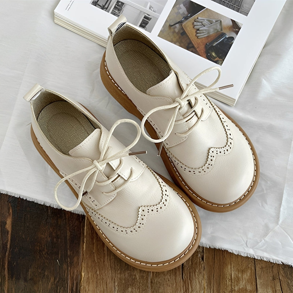 Vanessa - Clásicas zapatos Oxford de piel para mujer