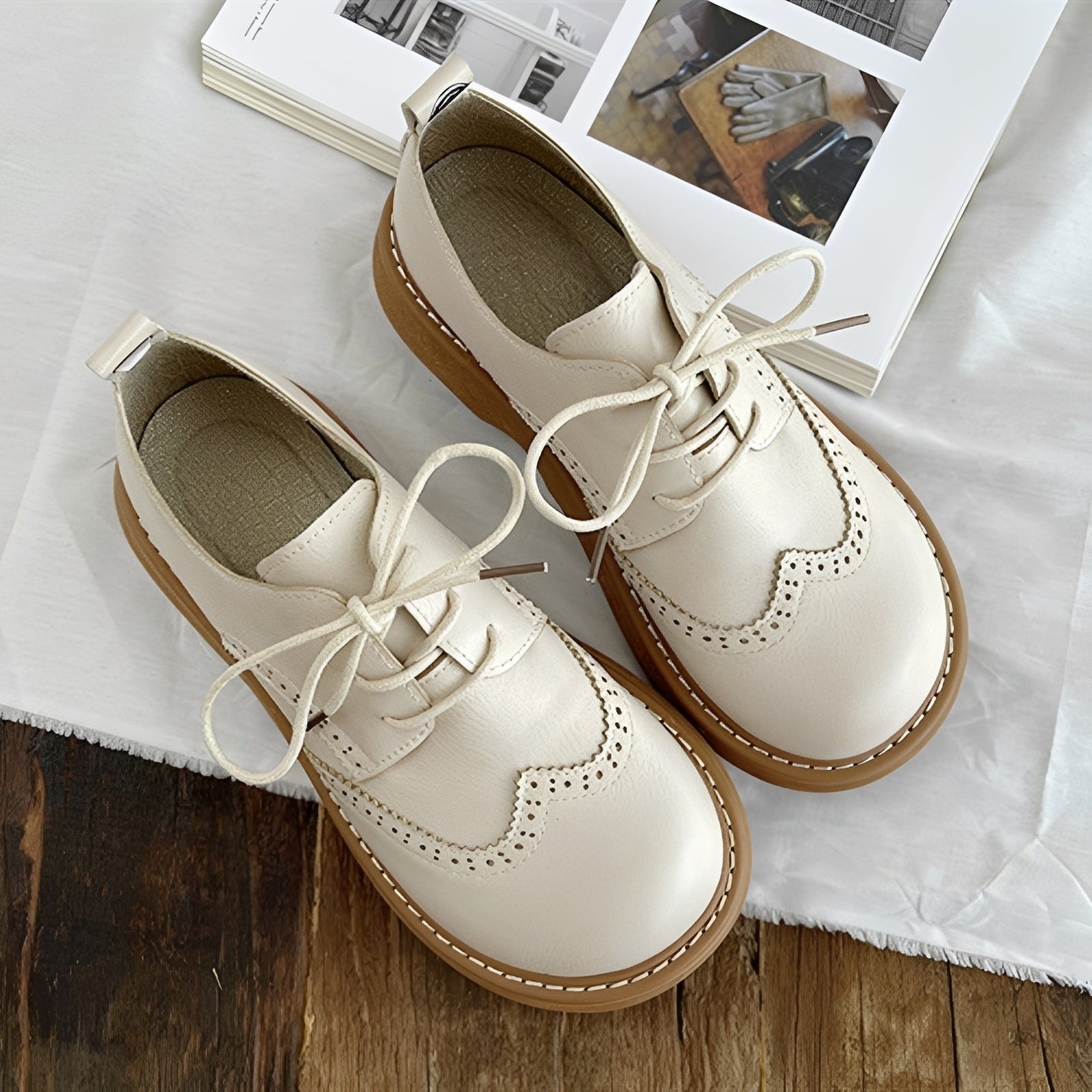 Vanessa - Clásicas zapatos Oxford de piel para mujer