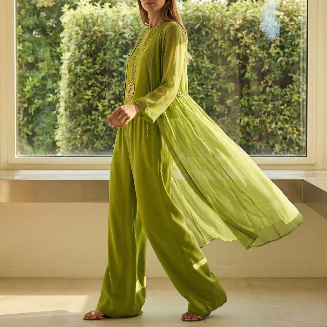 Elvira | Túnica Relajada y Conjunto de Pantalones de Pierna Ancha