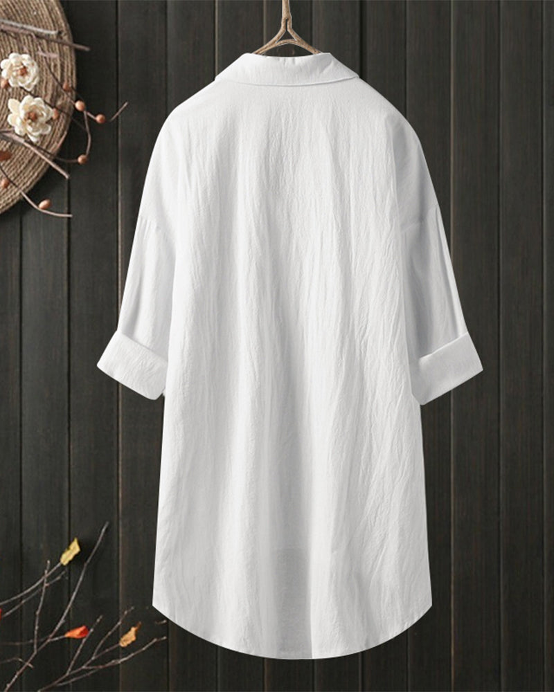 Olivia™ | Blusa Cómoda y Larga de Color Sólido