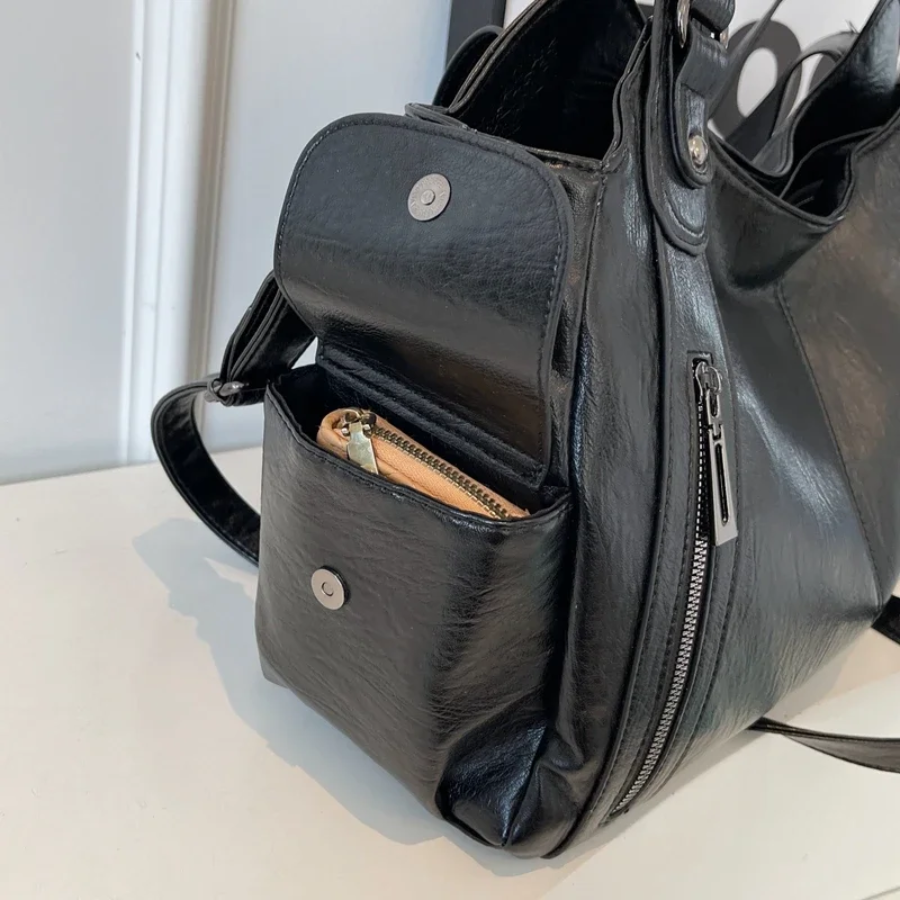 Uma - Bolso de Hombro de Gran Capacidad con Doble Cierre