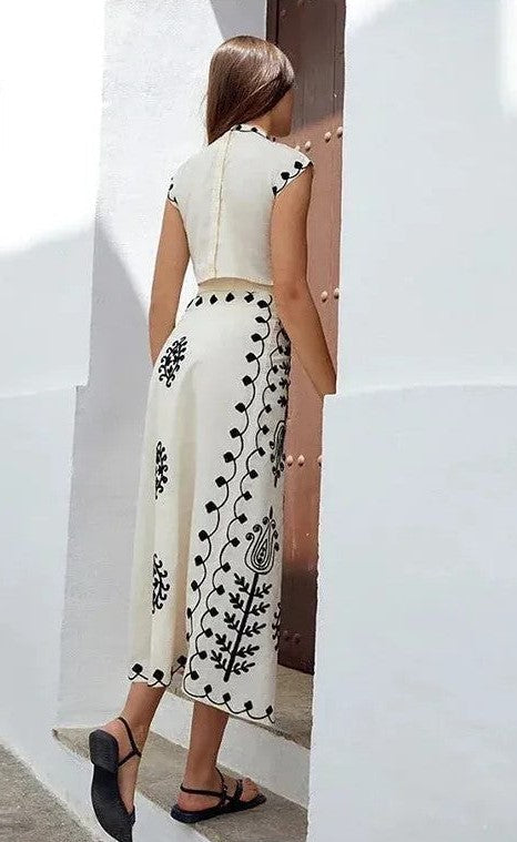 Camilla - Conjunto de Top y Falda Impresa