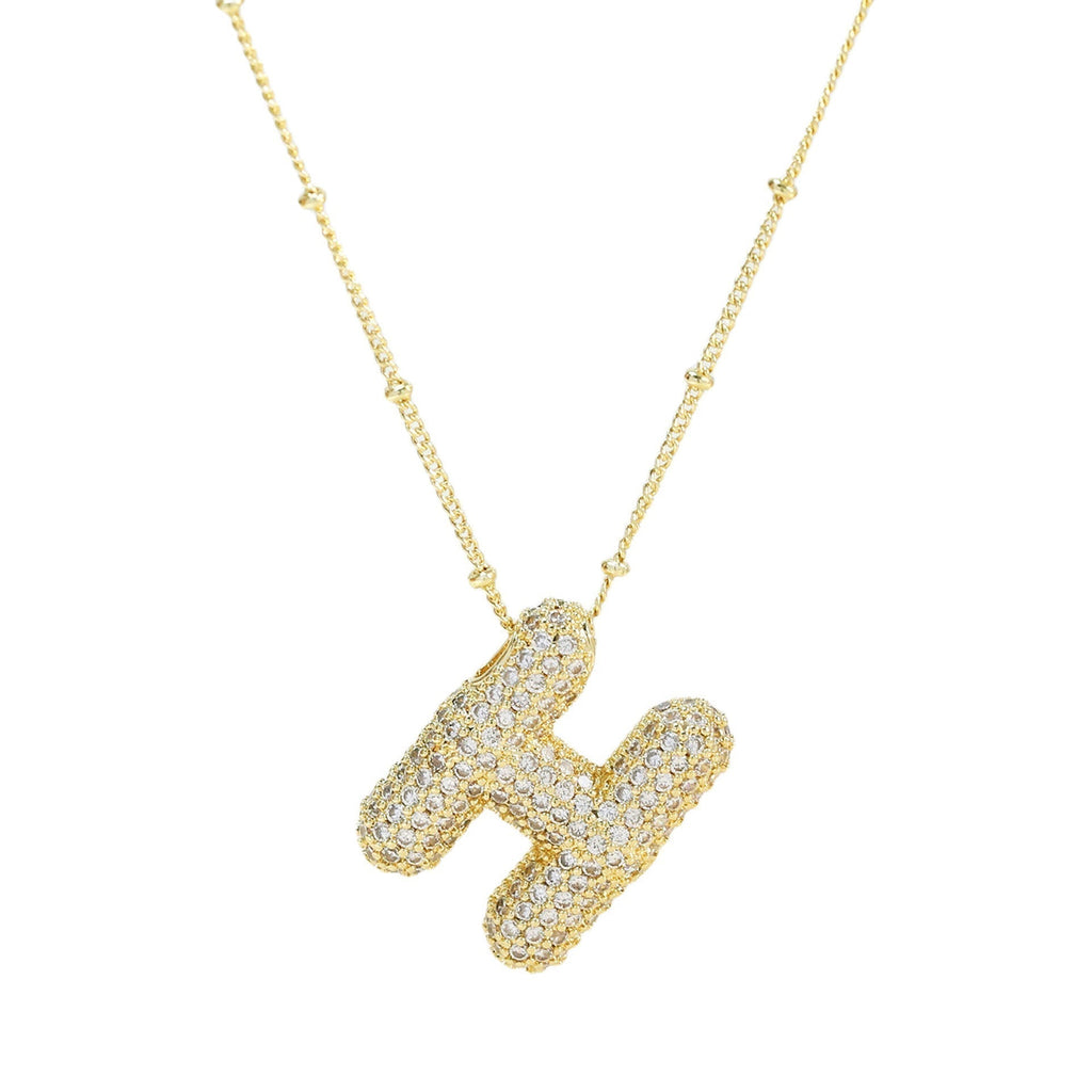 Savannah | Collar con Letra Burbuja en Diamante