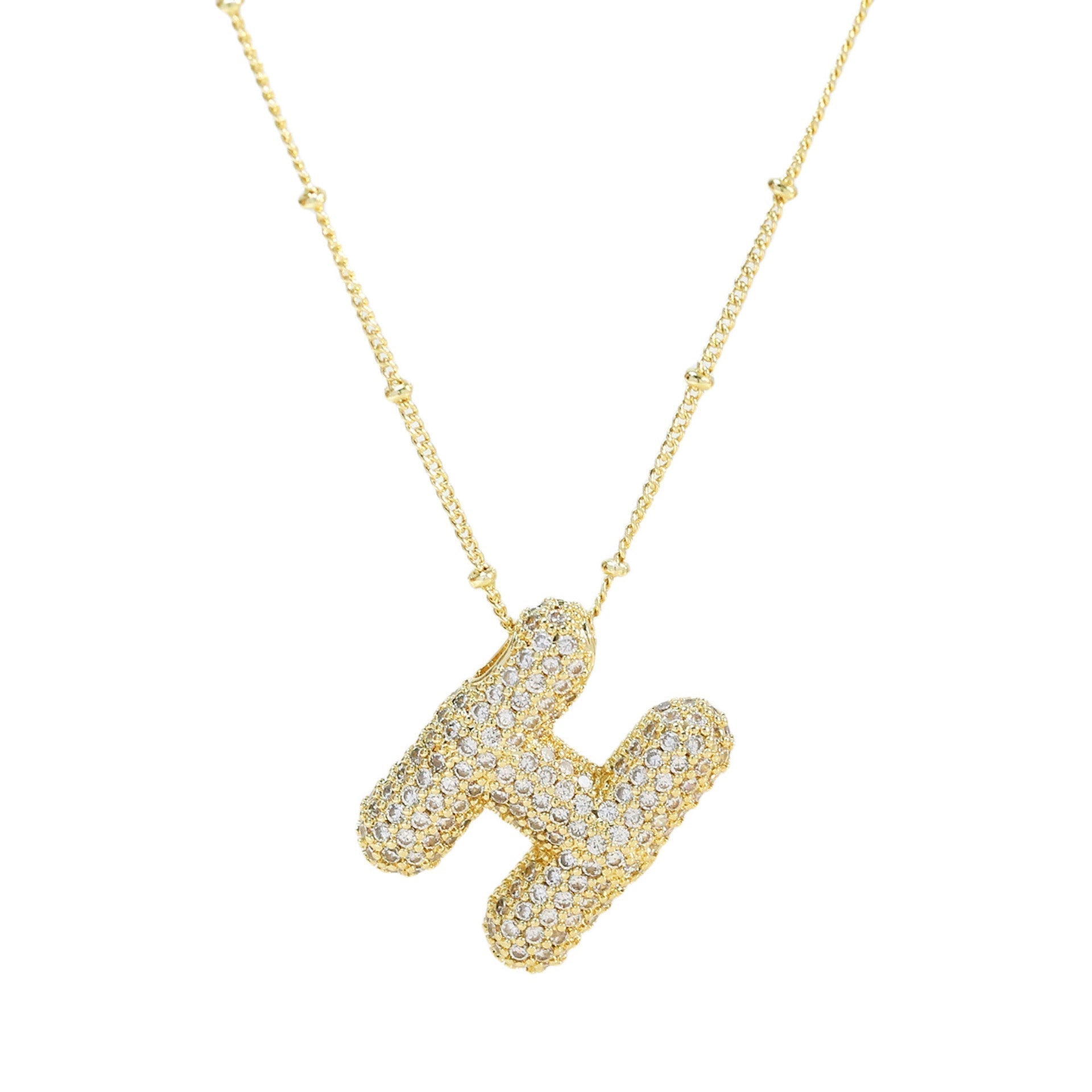 Savannah | Collar con Letra Burbuja en Diamante