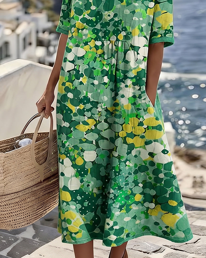 Vestido Fluido con Estampado