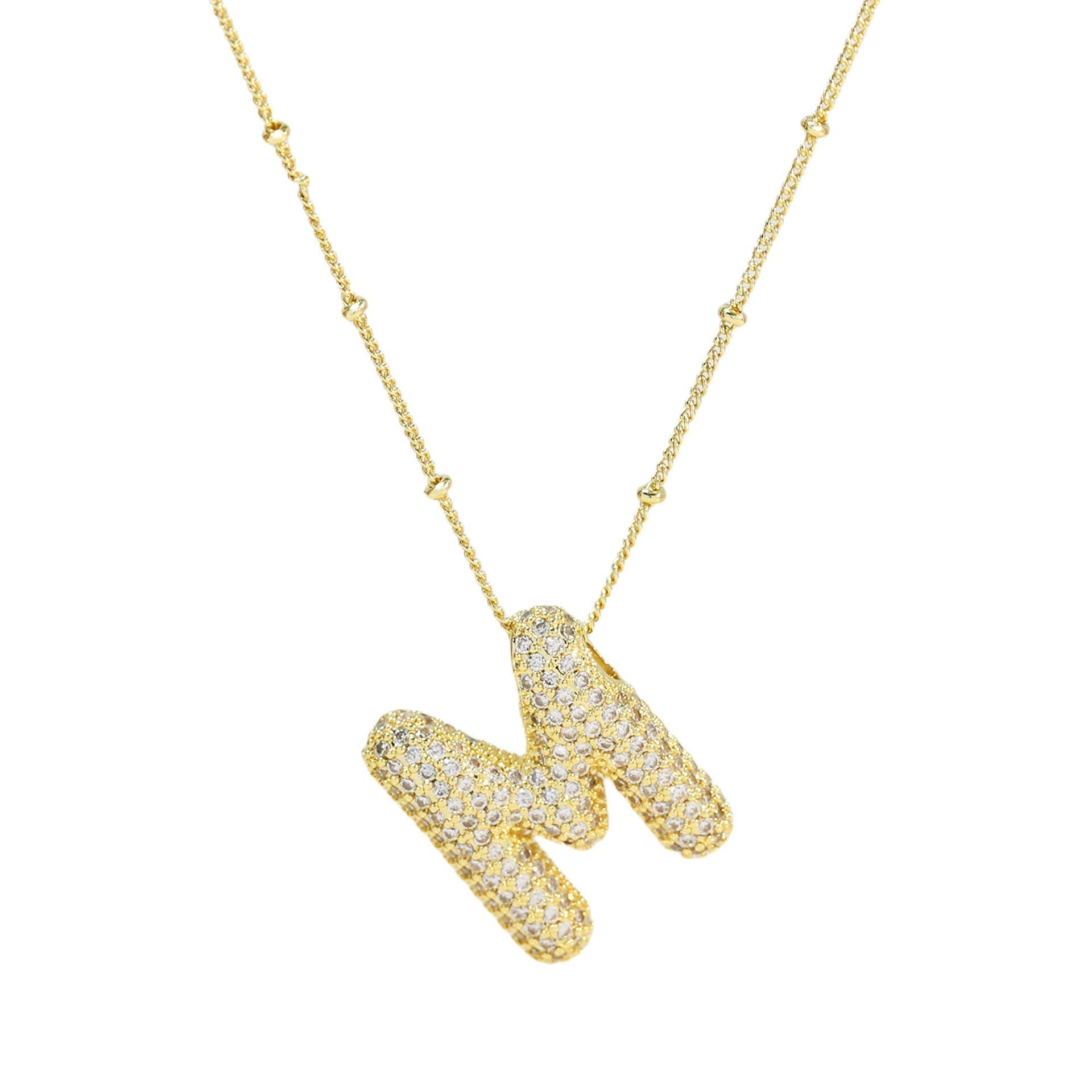 Savannah | Collar con Letra Burbuja en Diamante