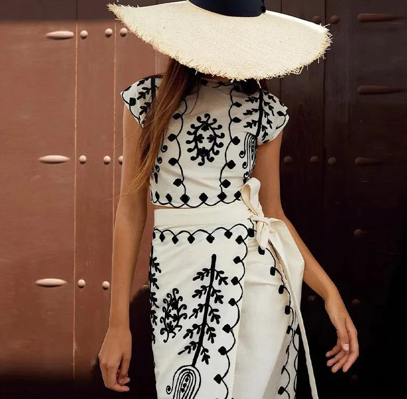 Camilla - Conjunto de Top y Falda Impresa