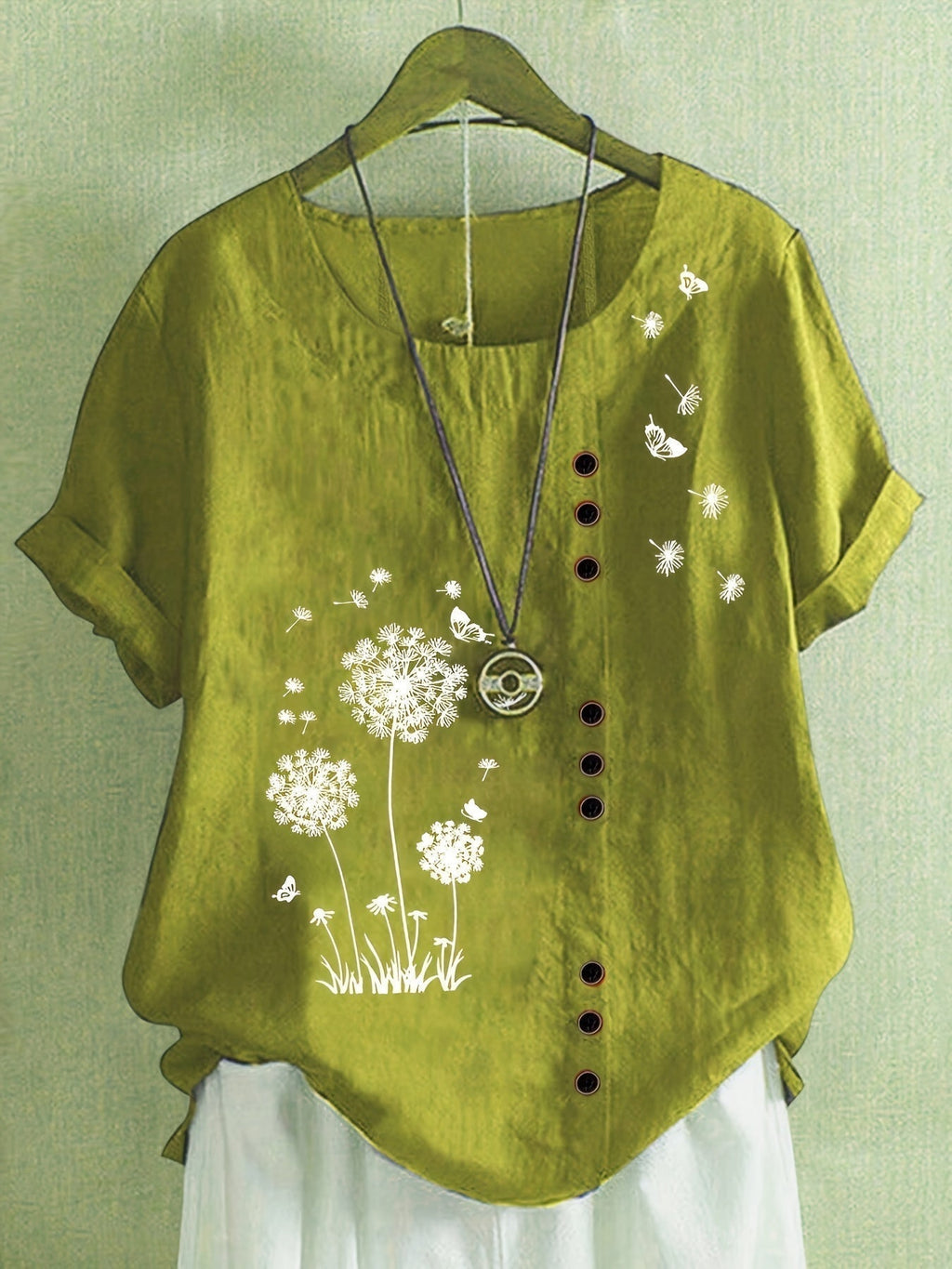 Hermione – Blusa con Estampado de Diente de León