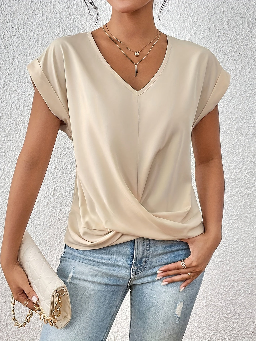 Maia – Top de Cuello en V con Cinta Frontal
