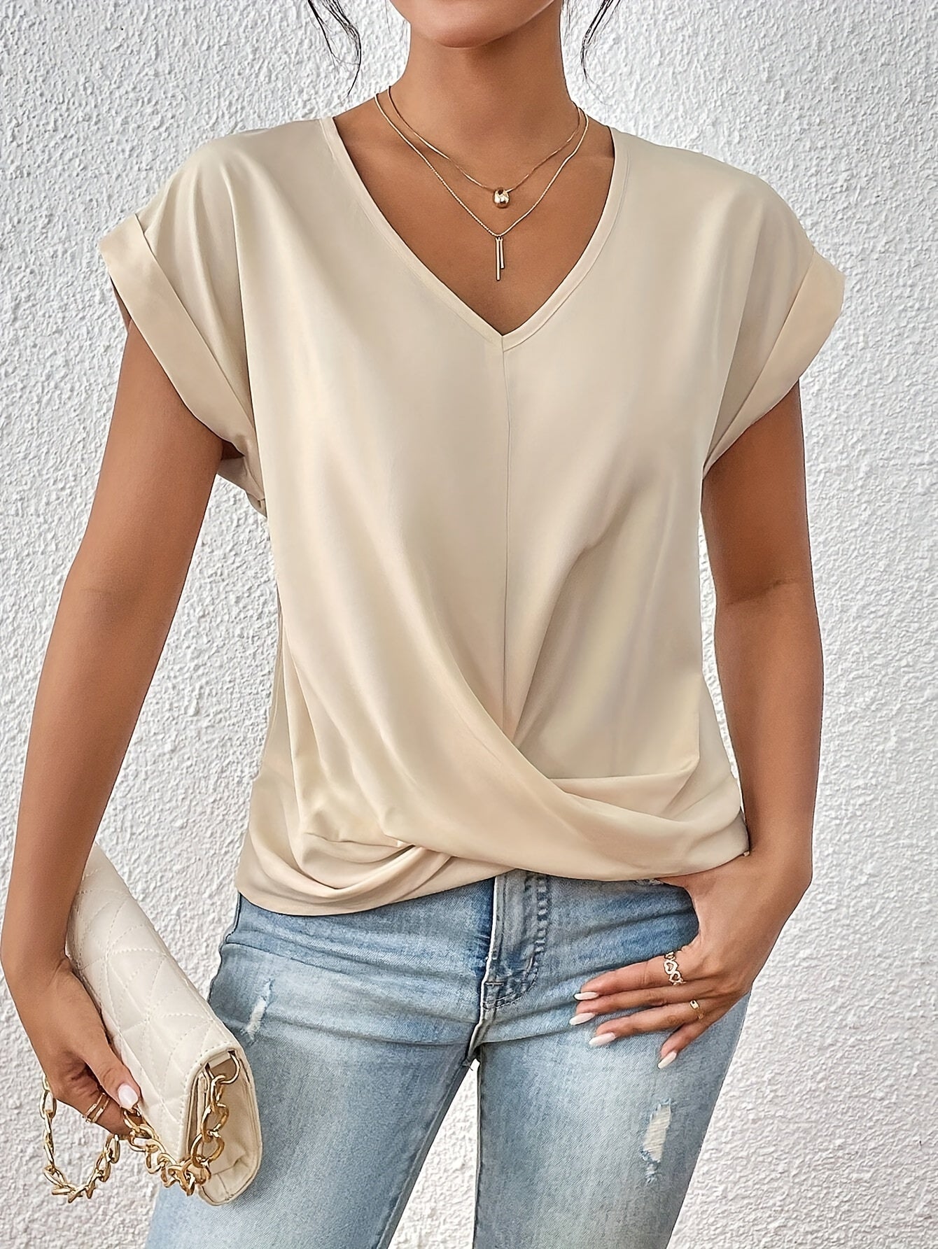 Maia – Top de Cuello en V con Cinta Frontal