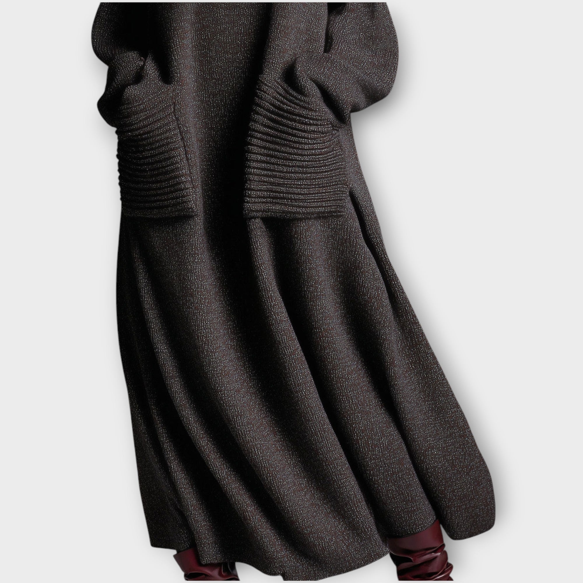 Vestido Maxi de Punto con Cuello Alto