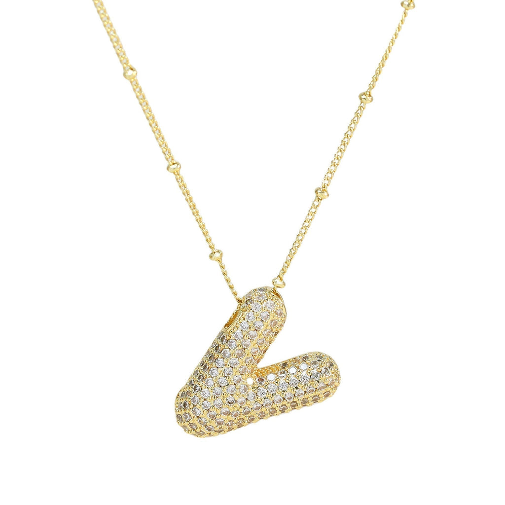 Savannah | Collar con Letra Burbuja en Diamante