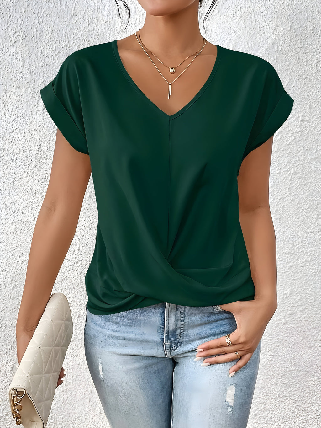 Maia – Top de Cuello en V con Cinta Frontal
