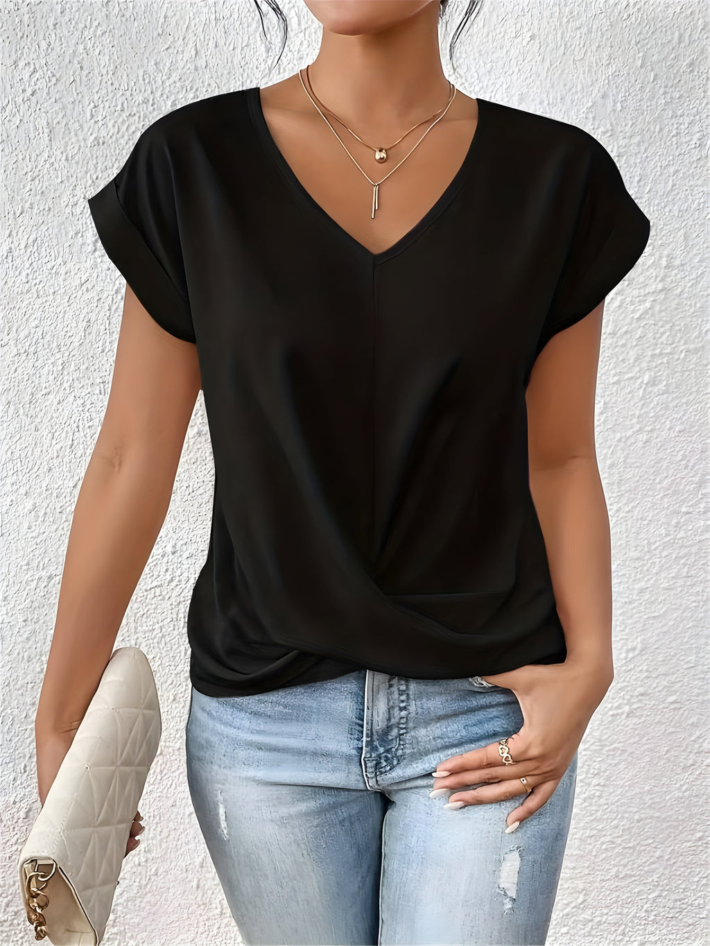 Maia – Top de Cuello en V con Cinta Frontal