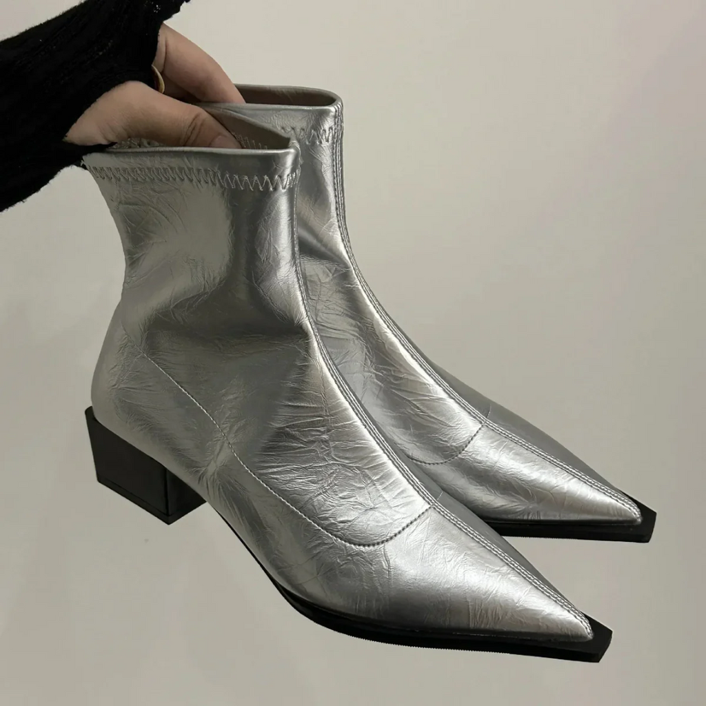 Daniela | Botines de mujer elegantes con punta y tacón bloque