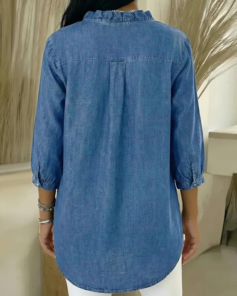 Elvari – Blusa elegante con detalles de volantes