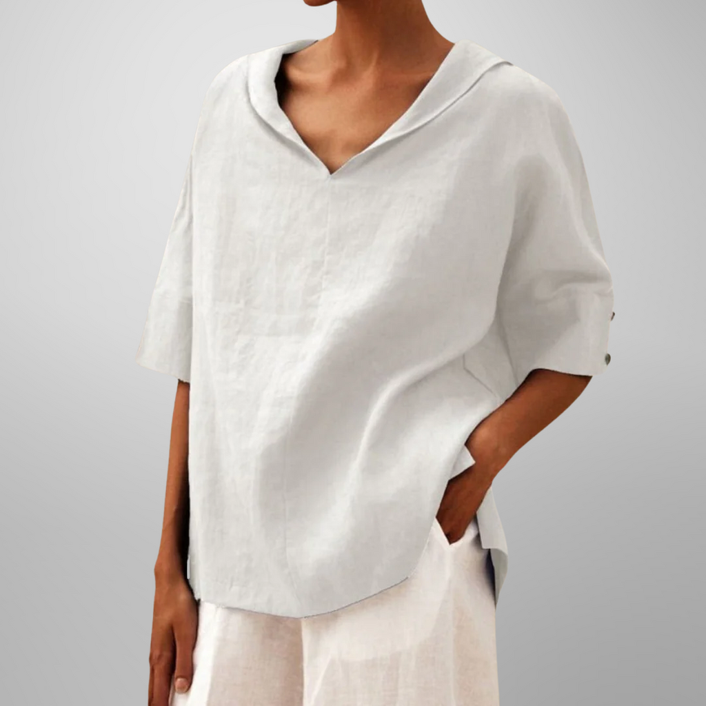 Molly – Top V-Neck con Cuello Relajado