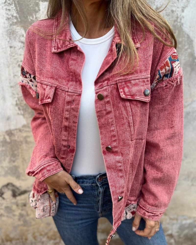 EVA - Chaqueta Casual de Denim Patchwork Premium