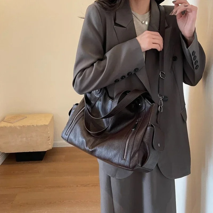 Uma - Bolso de Hombro de Gran Capacidad con Doble Cierre