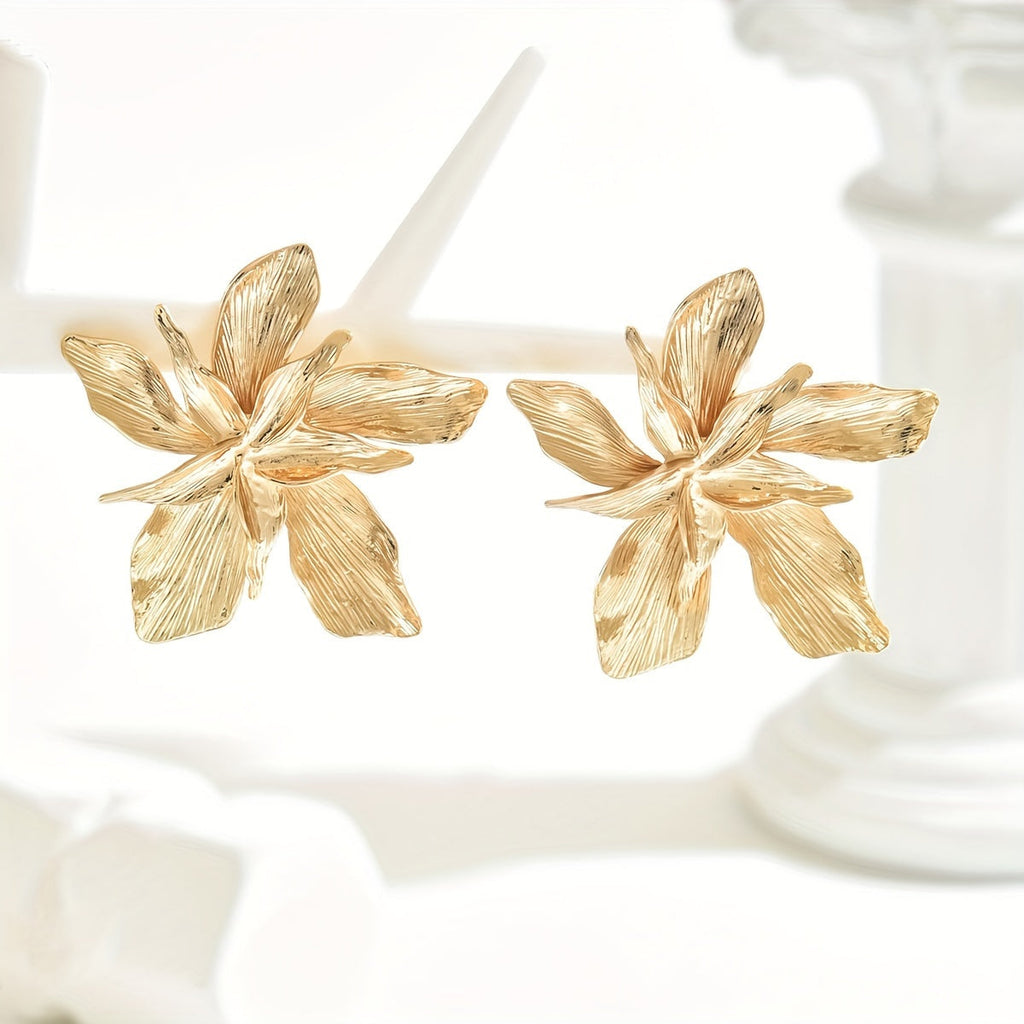Lana | Pendientes de Gota Florales Dorados