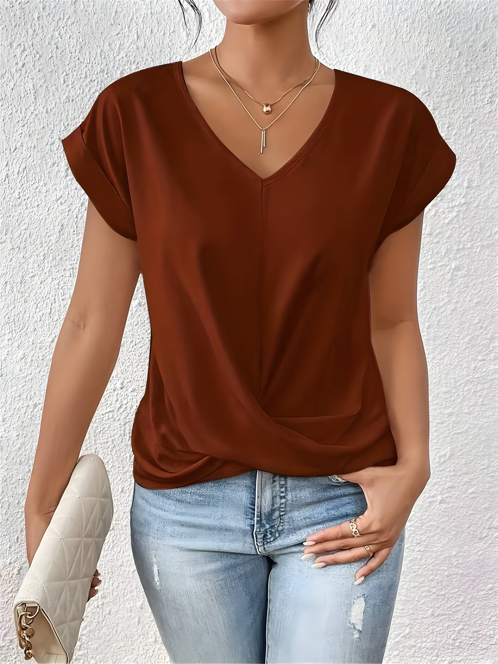 Maia – Top de Cuello en V con Cinta Frontal
