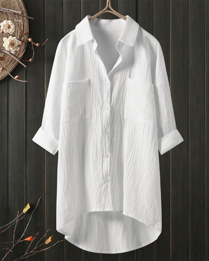 Olivia™ | Blusa Cómoda y Larga de Color Sólido