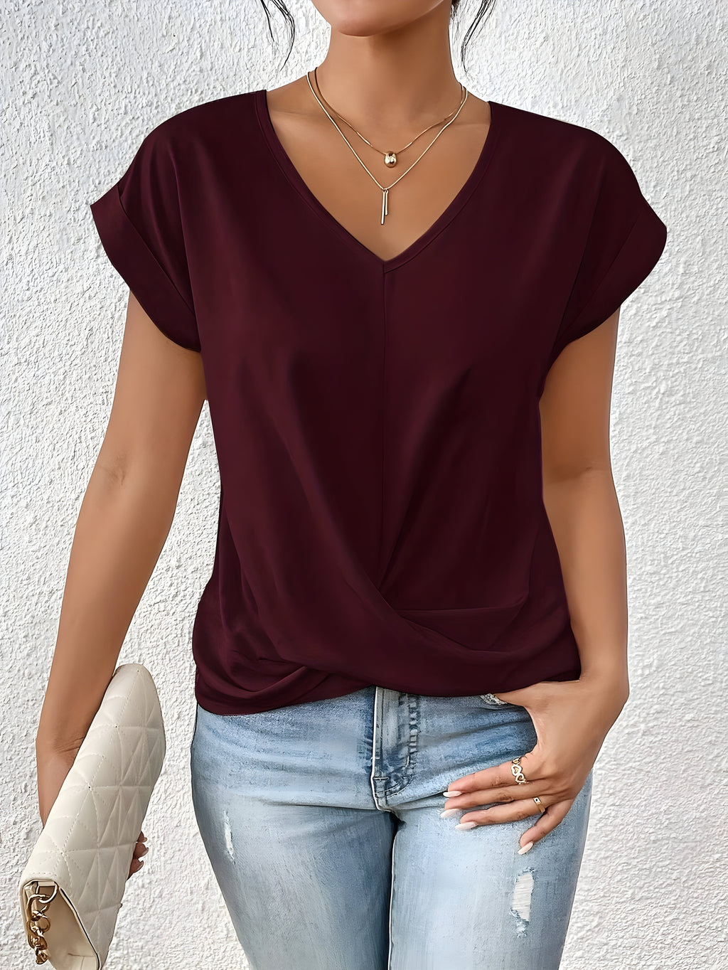Maia – Top de Cuello en V con Cinta Frontal