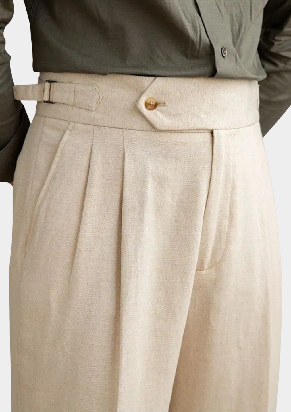 NAPOLI PLEATED COASTAL TROUSERS - Sand