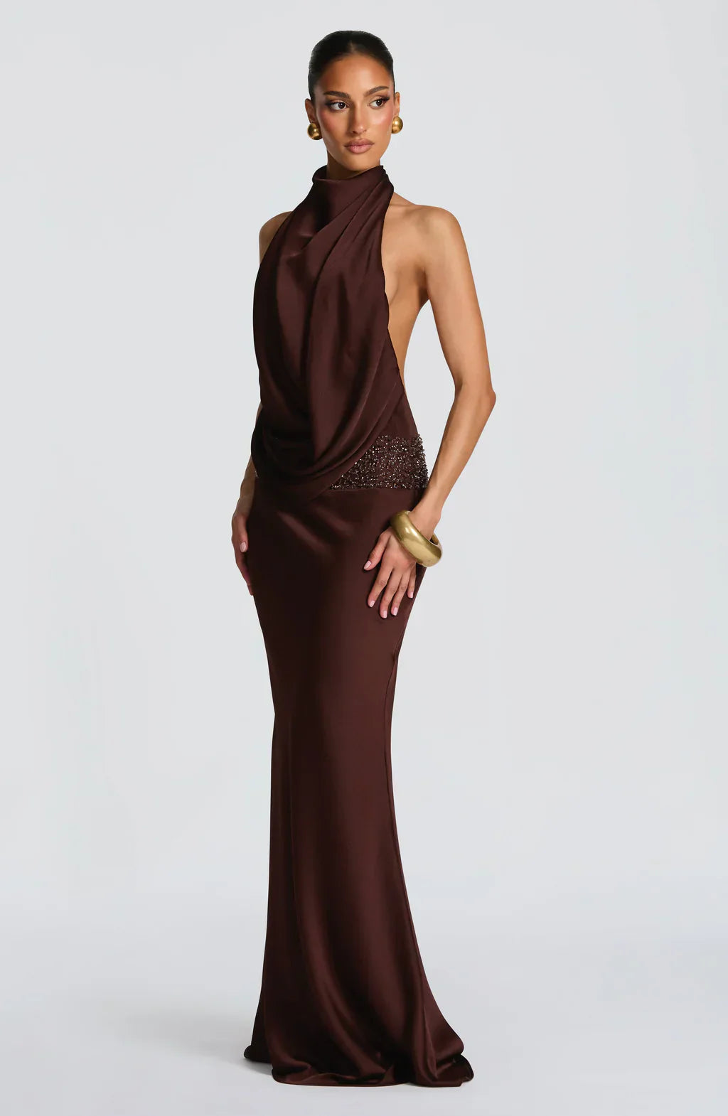 Vestido Marcelina Satina Maxi